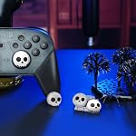 JINGDU Bouchons de poignée de pouce d'Halloween pour PS5/PS4, Commutateur Pro, Xbox Series X/S - Couverture de bouchons en silicone, Accessoires de contrôleur de jeu, 4PCS Crâne