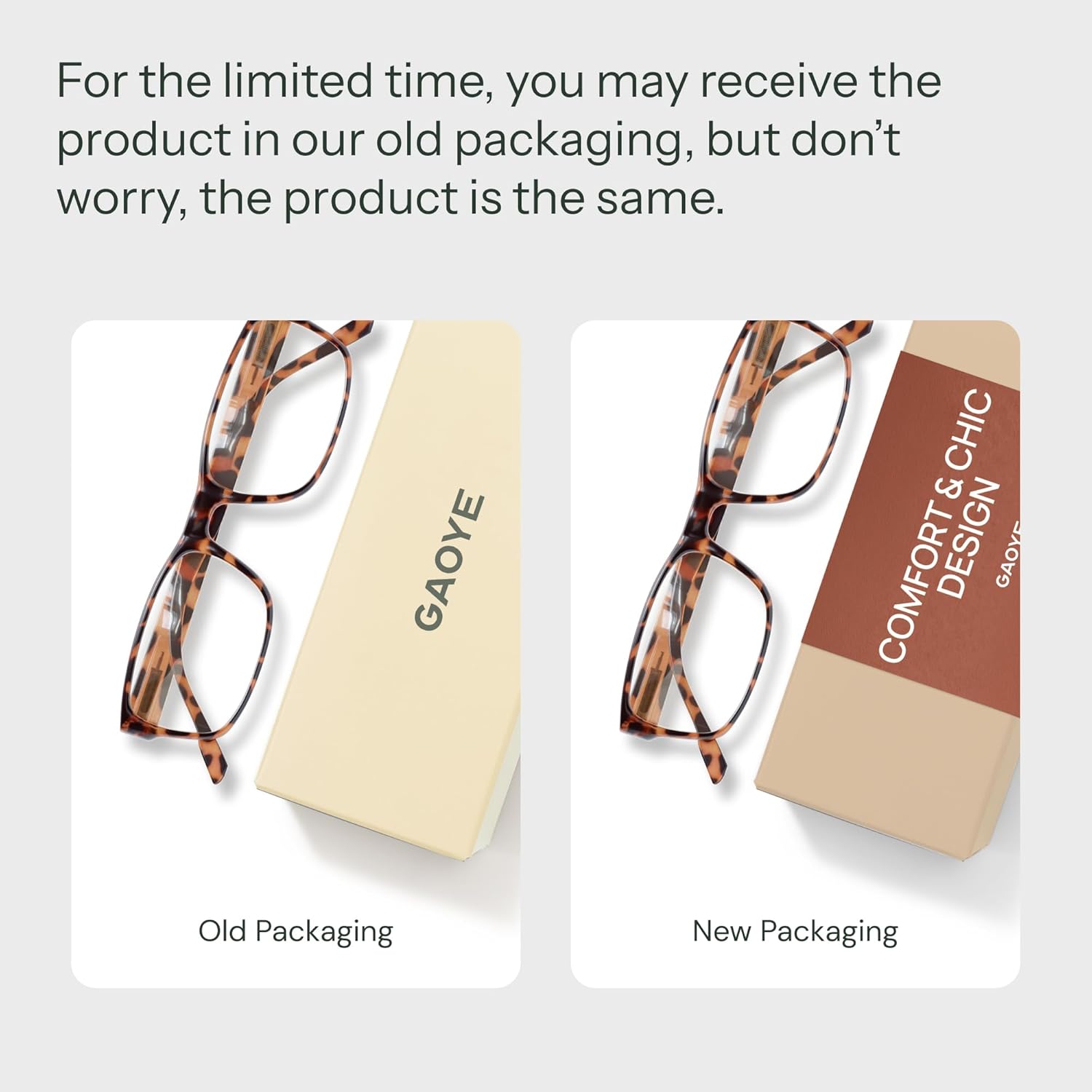 gaoye 2-pack of reading glasses - blue-light filter, uv protection - readers with rectangle frames bright leopard + clear 1.75 x