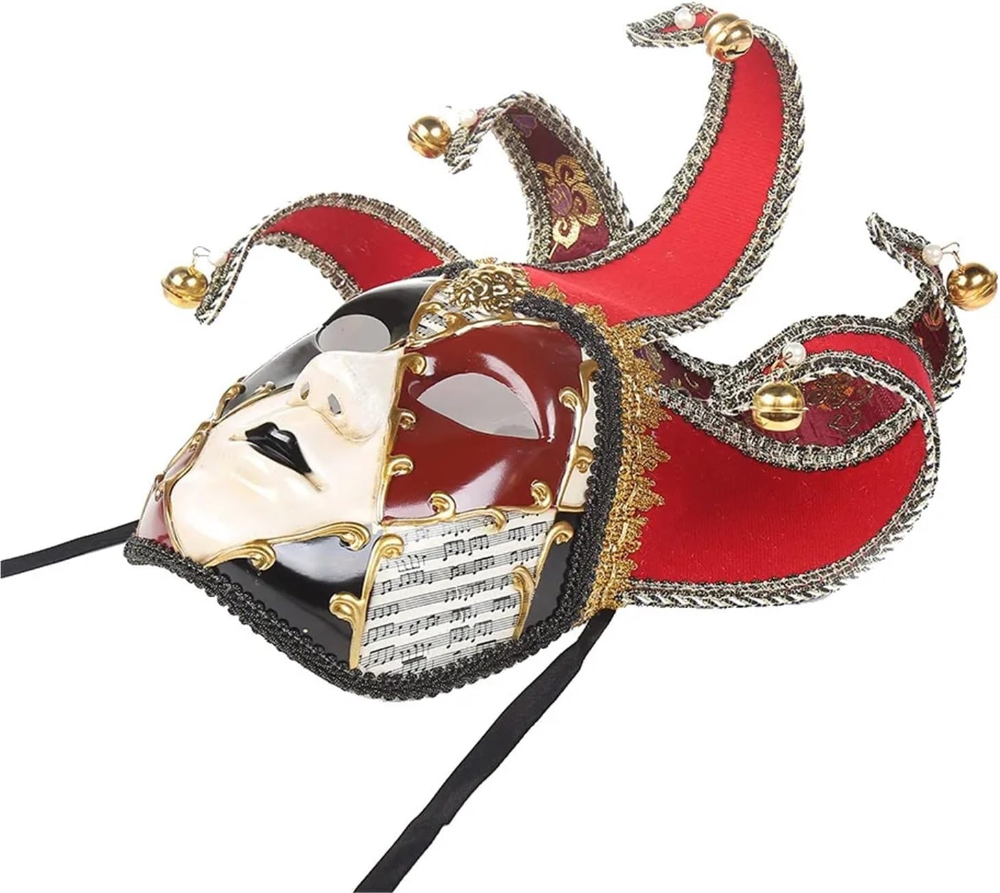 Masquerade Ball Masks Gorgeous Clown Mask Embroidered Gold Edge King Full Face Christmas Party Dance