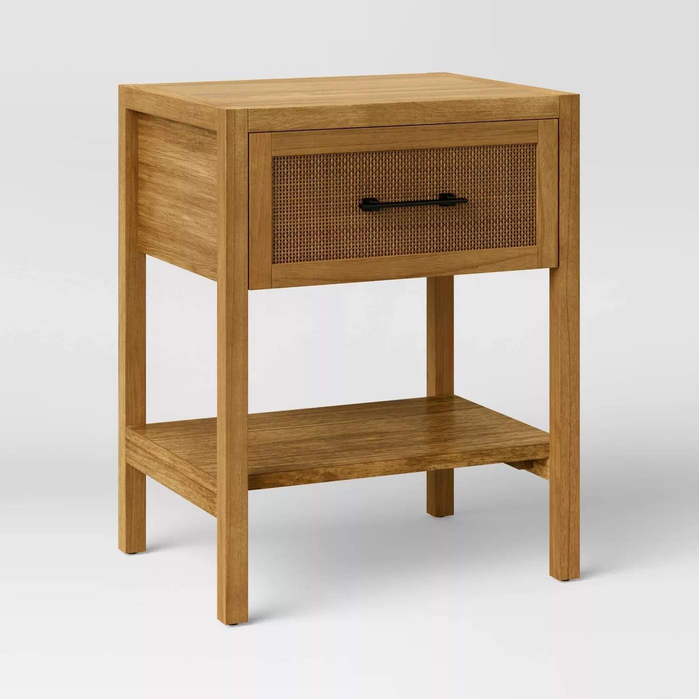 Threshold Warwick Wood & Rattan Side Table Natural Home