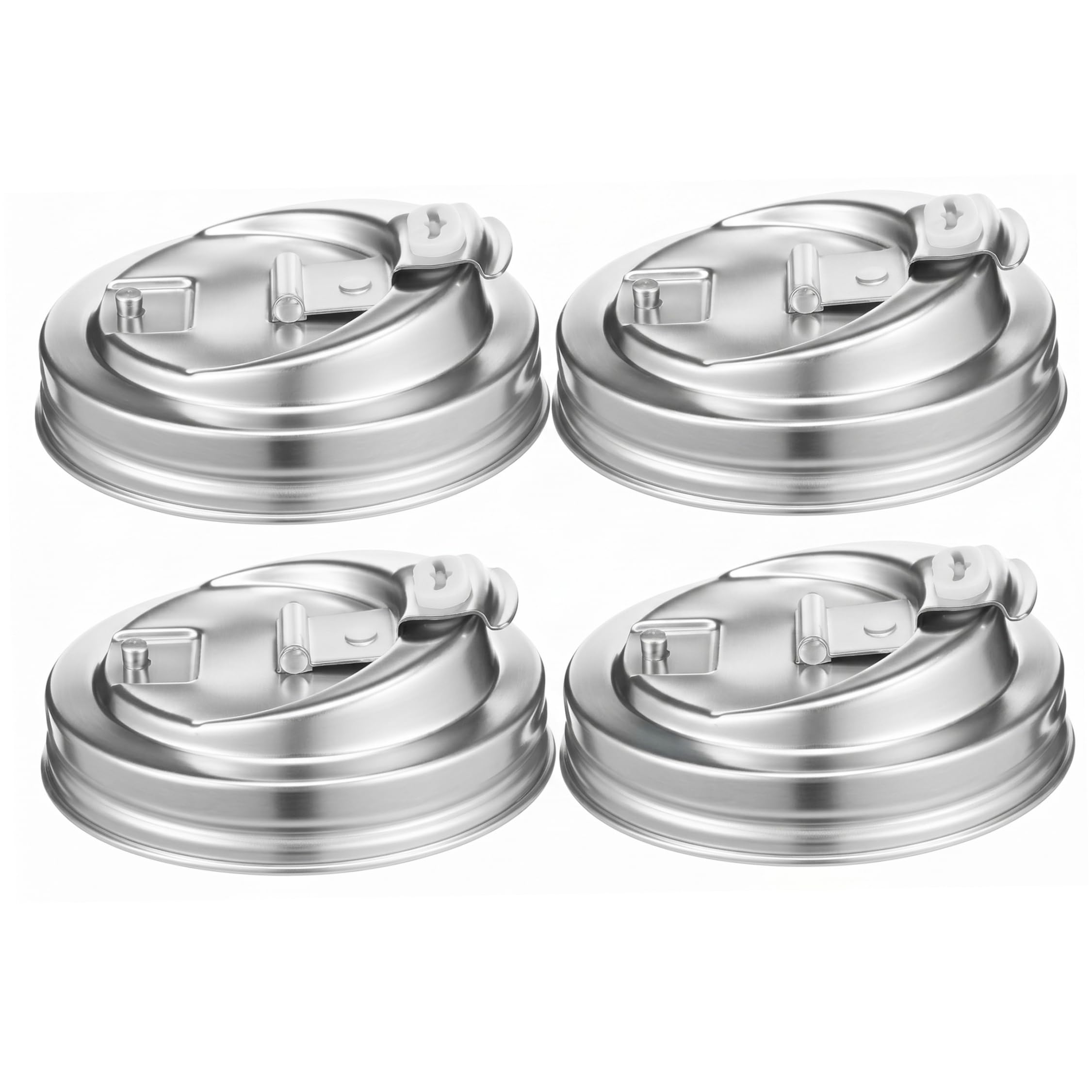 AwnsIMfreien Mason Jar Lid, 1 Pack Stainless Steel Mason Jar Pour Spout Lid, Airtight Silicone Seal, Smooth Pour Wide Mouth - Silver, 3.39 Inch, For Spout