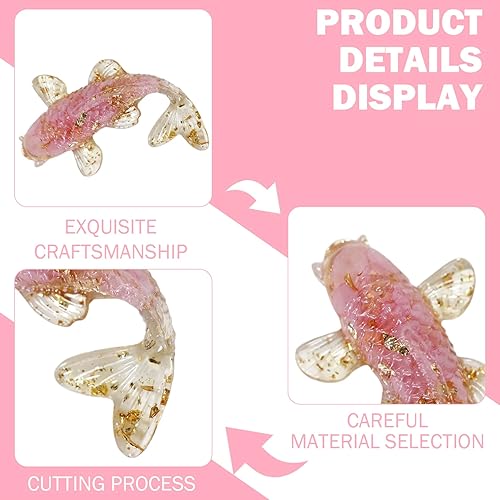 Miniatura 5 de Koi Fish Crystal Figurine, Small Glass Fish Ornament for Home Desk Decor and Lucky Wealth Attraction