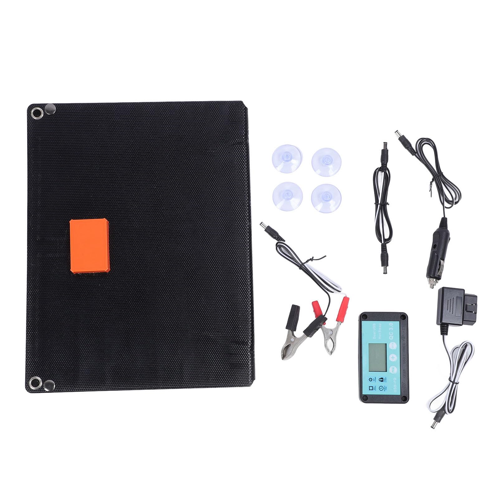 Panel Solar Portátil de 90 W, 12 V, 24 V, Panel Solar Plegable ETFE con Interfaz OBD, Preventor de Reflujo para Estaciones Eléctricas, Camping, RV, Camión, Carga de Batería
