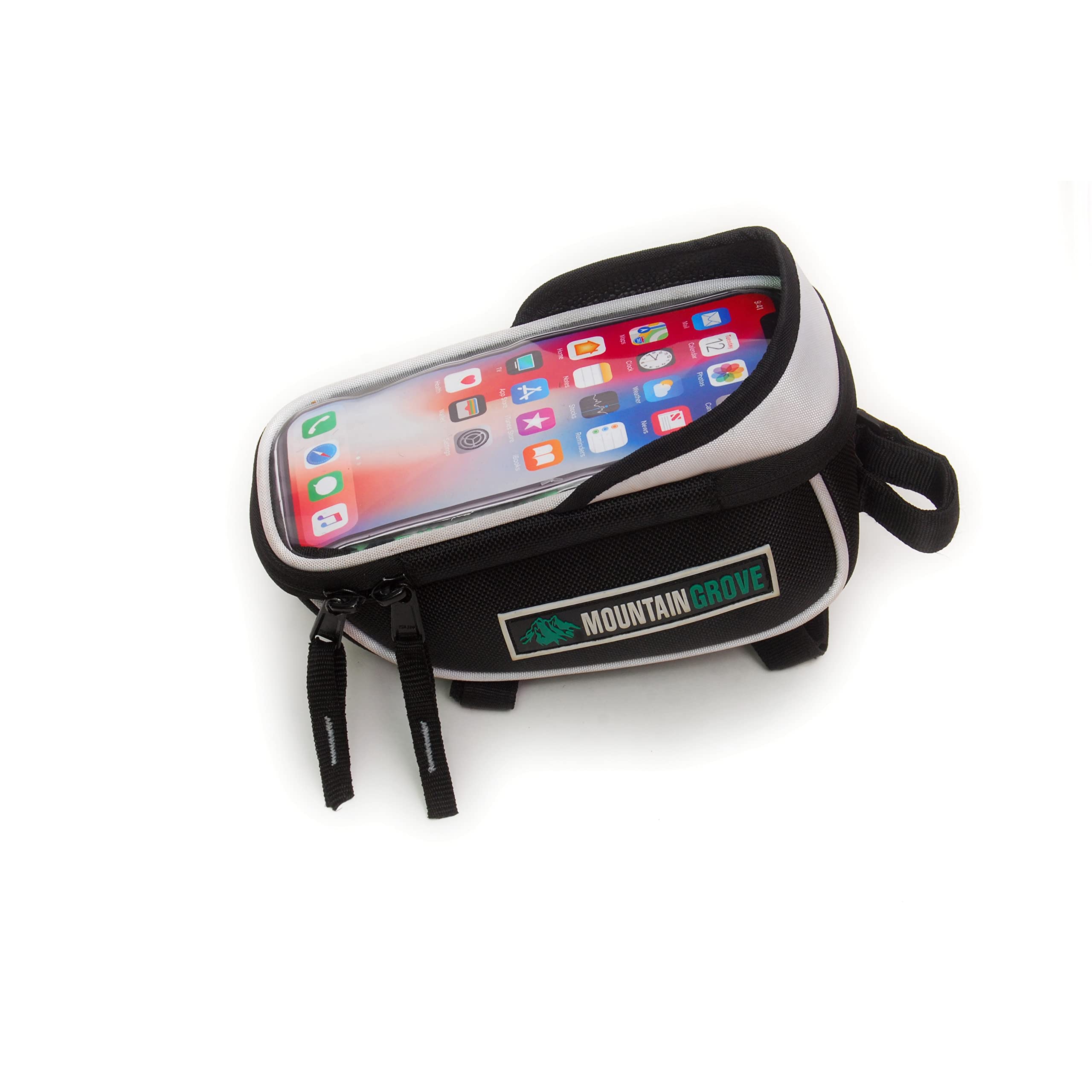 Polyester Bicycle Bar Visor Bag With Water Resistence For Smartphones Upto 7.2 Inch (Black)
