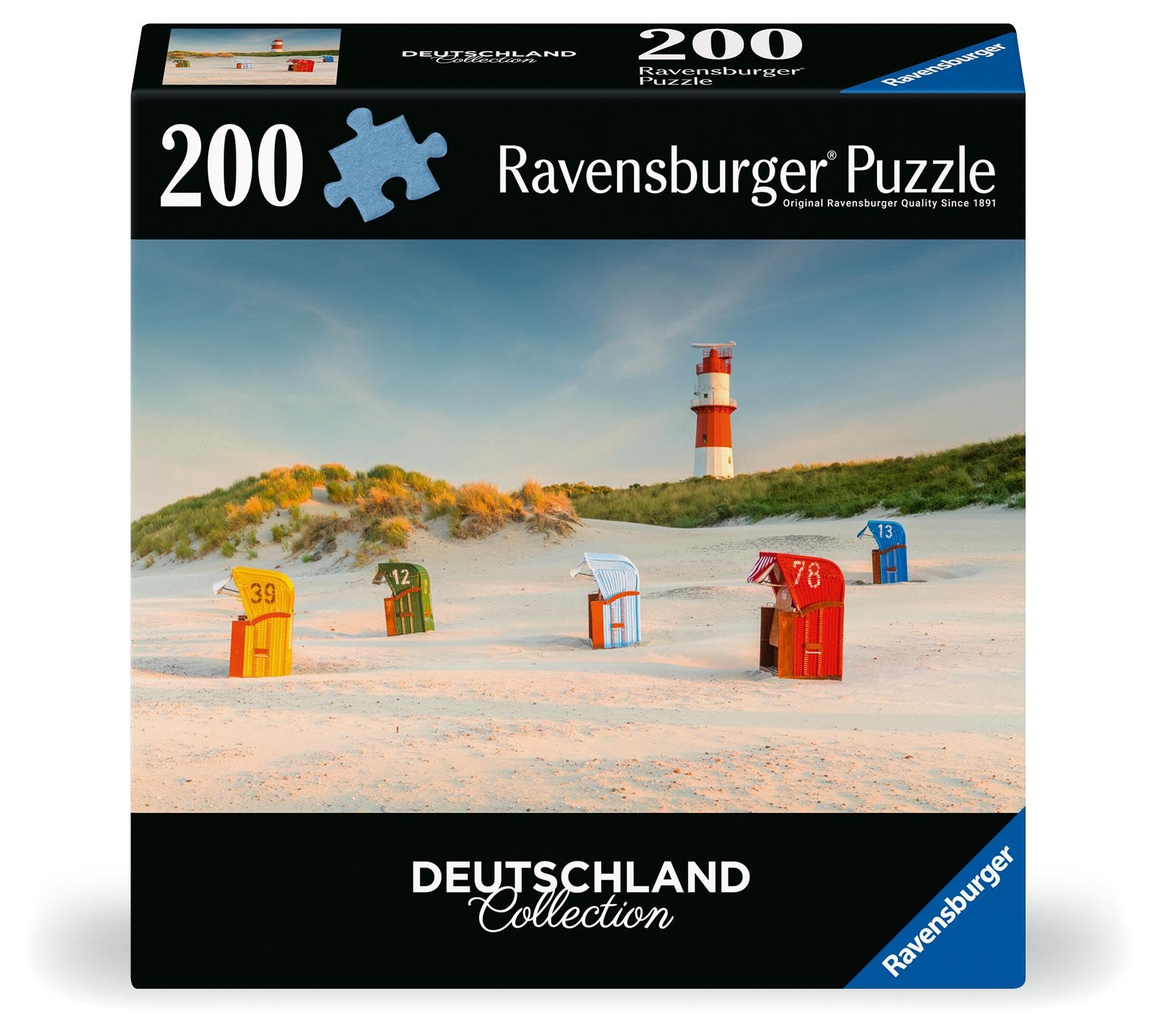 Ravensburger Puzzle 12001477 Lighthouse Behind The Dune on Borkum 300 Pieces Puzzle Germany Collection for Adults from 14 Years