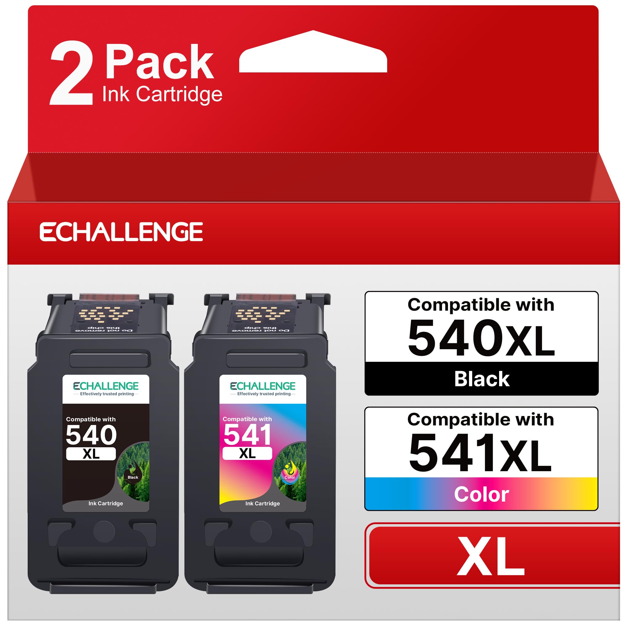 ECHALLENGE 302 XL für HP 302 druckerpatronen Multipack 302XL patrone für HP Envy 4525 4520 4522 4527 4524 DeskJet 3630 3636 3638 3639 OfficeJet 3830 3831 3833 (1Schwarz 1Farbe,2-Pack) tintenpatronen