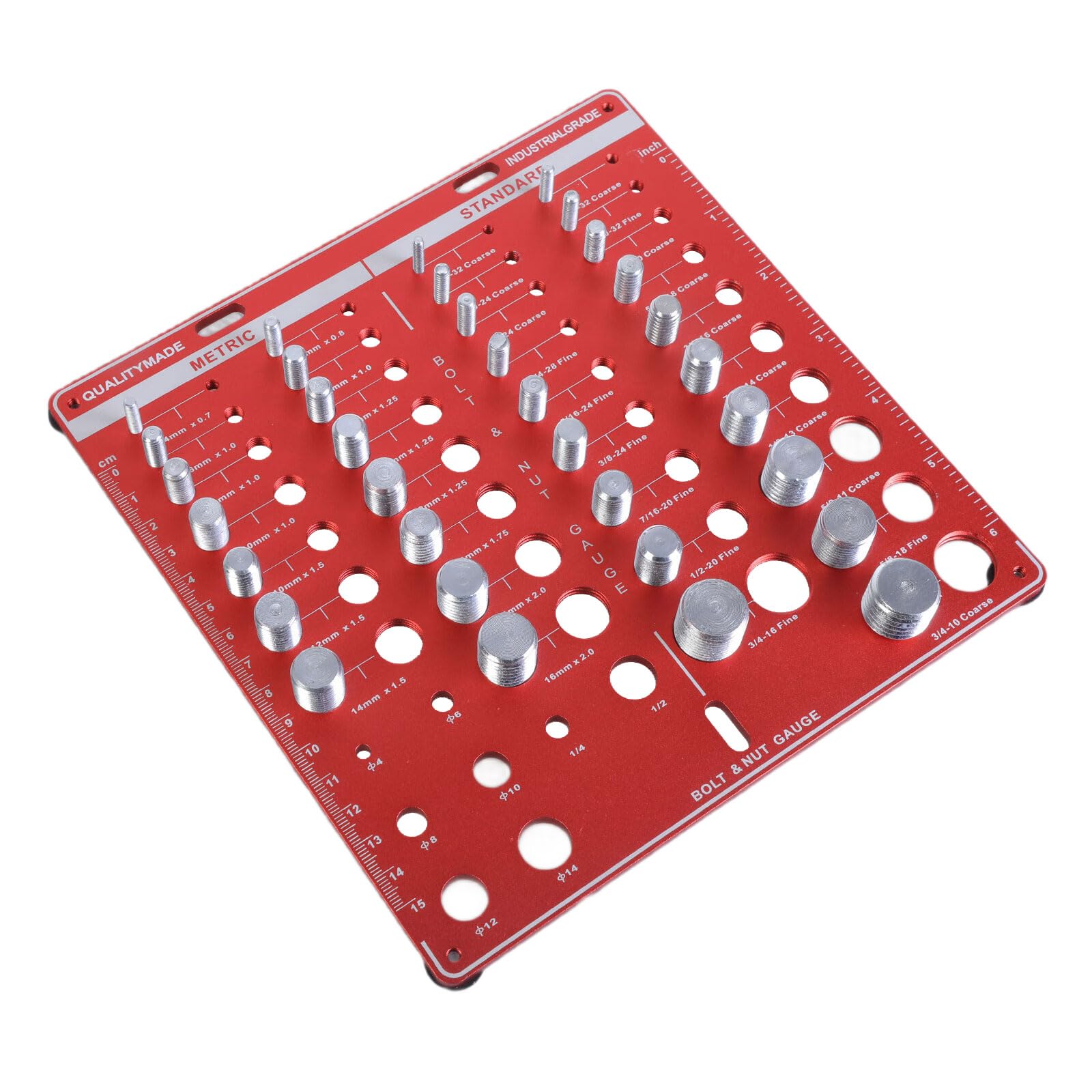 baojielai Wall Mountable Thread Checker Gauge for Quick Easy Sorting Home Profession Use Bolts Identification with Drill Bit Gauge