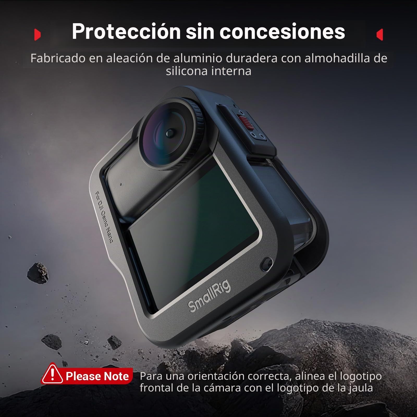SMALLRIG Jaula para DJI Osmo Nano, Estuche de Aluminio Protector con Zapata Fría y Roscas 1/4"-20 - 5759