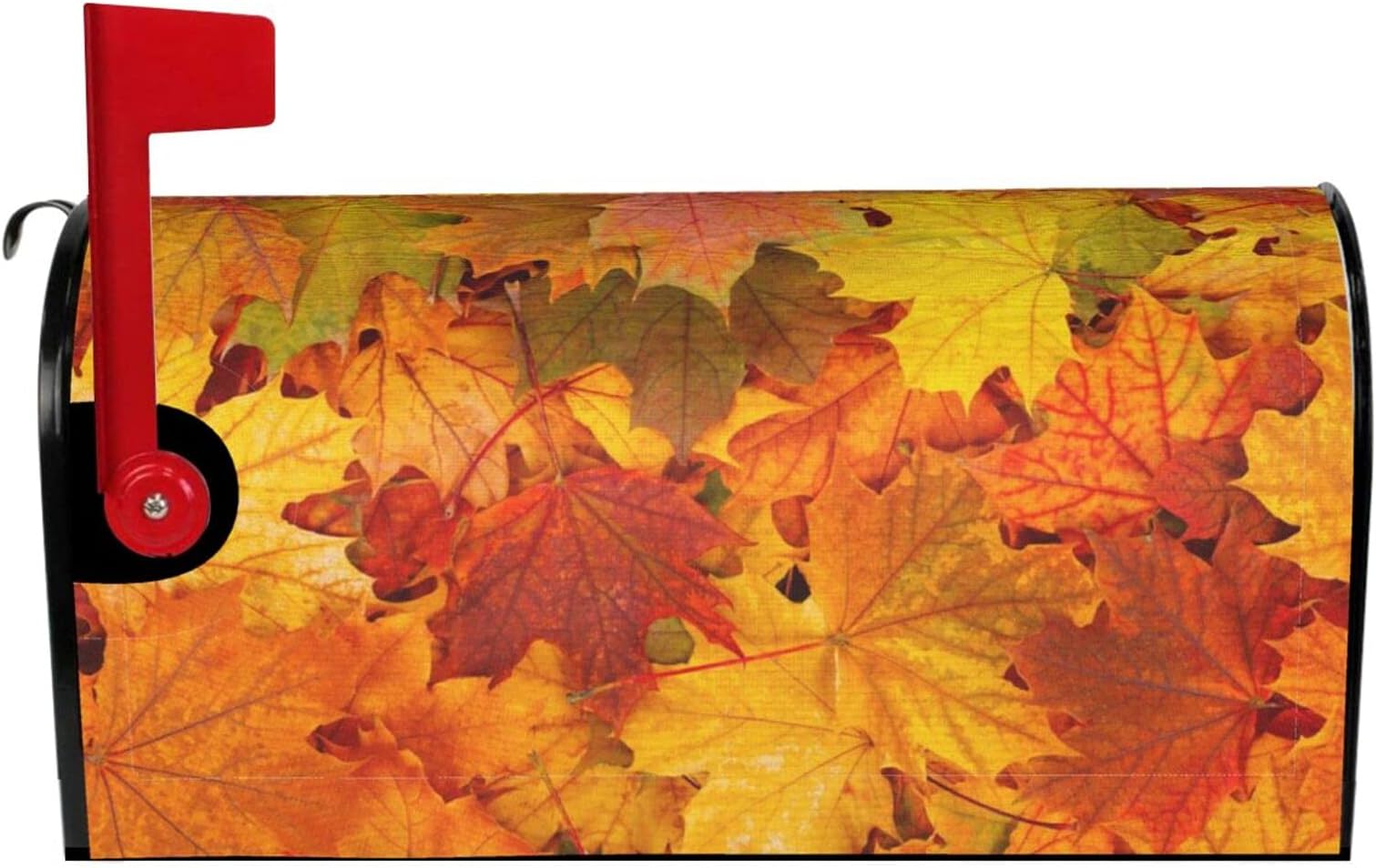 Granbey Fall Maple Leaves Mailbox Cover Magnetic Custom Autumn Decor Colorful Painting Wraps Post Letter Box Decorative for Outside Garden Yard Home Standard Mailbox 18x21 in