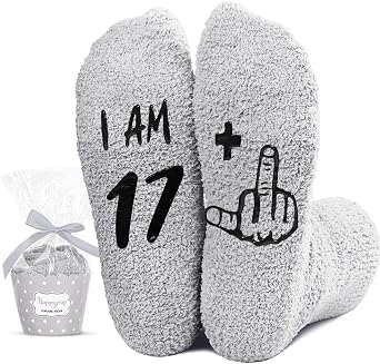 HAPPYPOP Birthday Gift Ideas for Boys - IM 15-19 Year Old Fuzzy Socks for Teens & Male