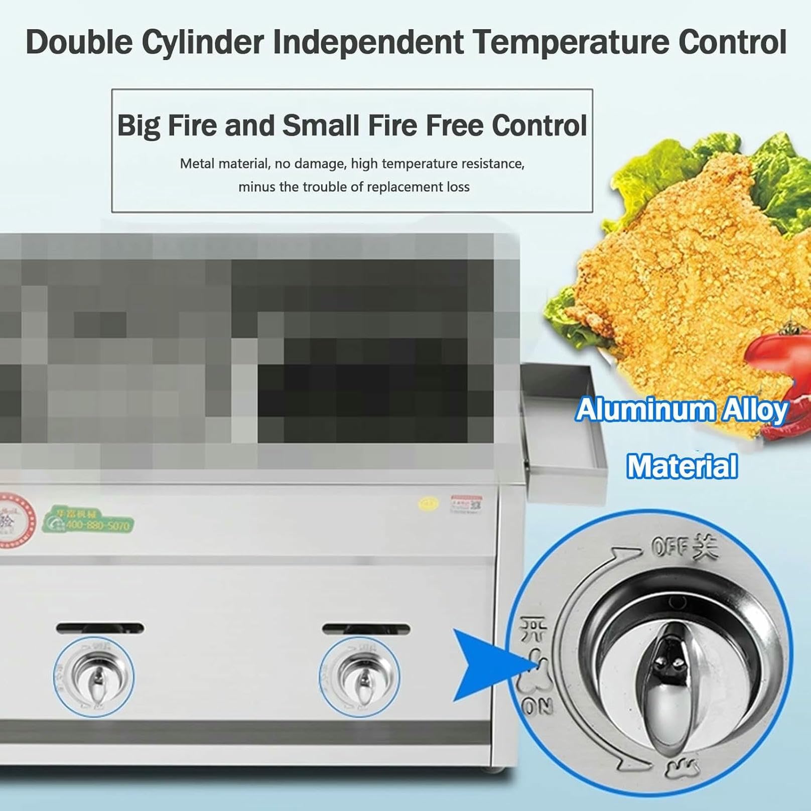 Freidora Industrial de Acero Inoxidable con Cesta y Tapa - Gran Capacidad, freidora a Gas para Uso doméstico y en restaurantes