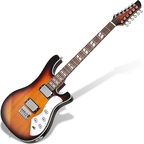 AKLOT Strayloom 12-String Electric Guitar: Humbucker Pickups, Okoume Neck, Jatoba