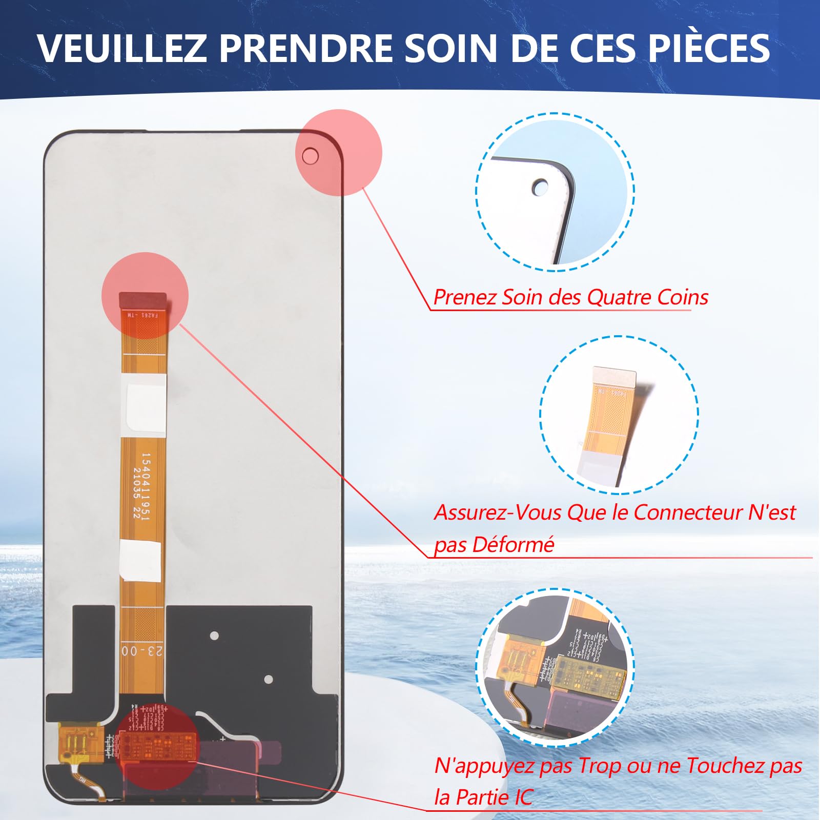 RongZy Écran de Rechange pour 6.5" Oppo A74 5G / A54 5G / A93 5G Écran LCD + Vitre Numériseur Tactile Capteur Assemblé Remplacement pour CPH2197 CPH2263 CPH2195(Noir)
