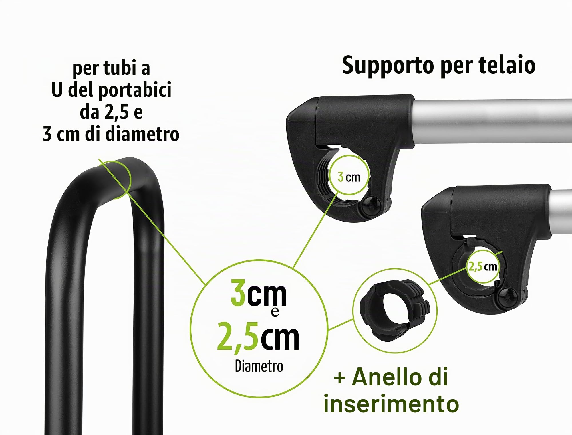 EUFAB 11247 - Supporto per telaio regolabile, 27 cm, nero/argento