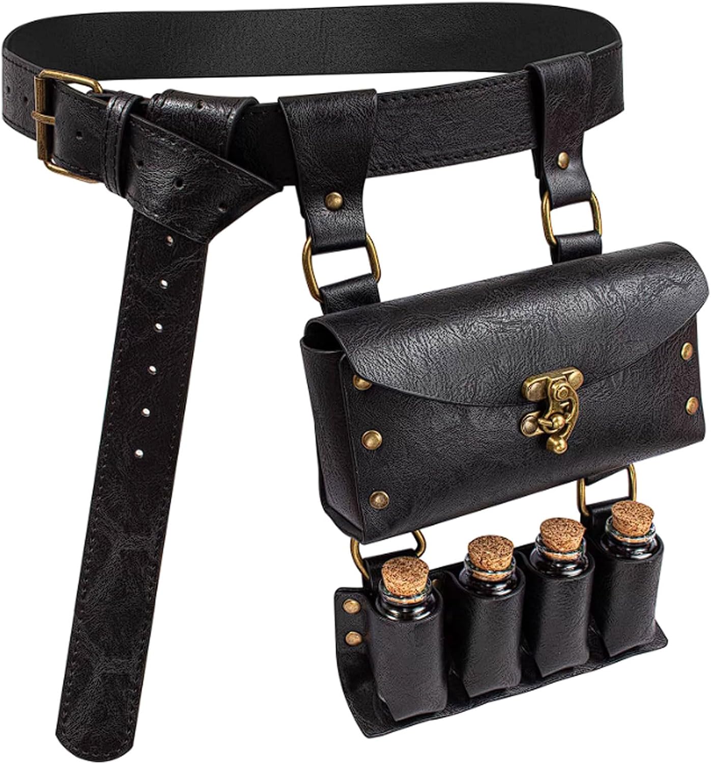 スチームパンクウエストバッグ、バイク用携帯ポーチ、中世のベルトバッグ（コスプレ＆スポーツ用）、調節可能なユニセックスファニーパッ セール中 スチームパンクウエストバッグ、バイク用携帯電話ポーチ、中世のベルトバッグ（コスプレ＆スポーツ用）、調節可能なユニセックスファニーパッ