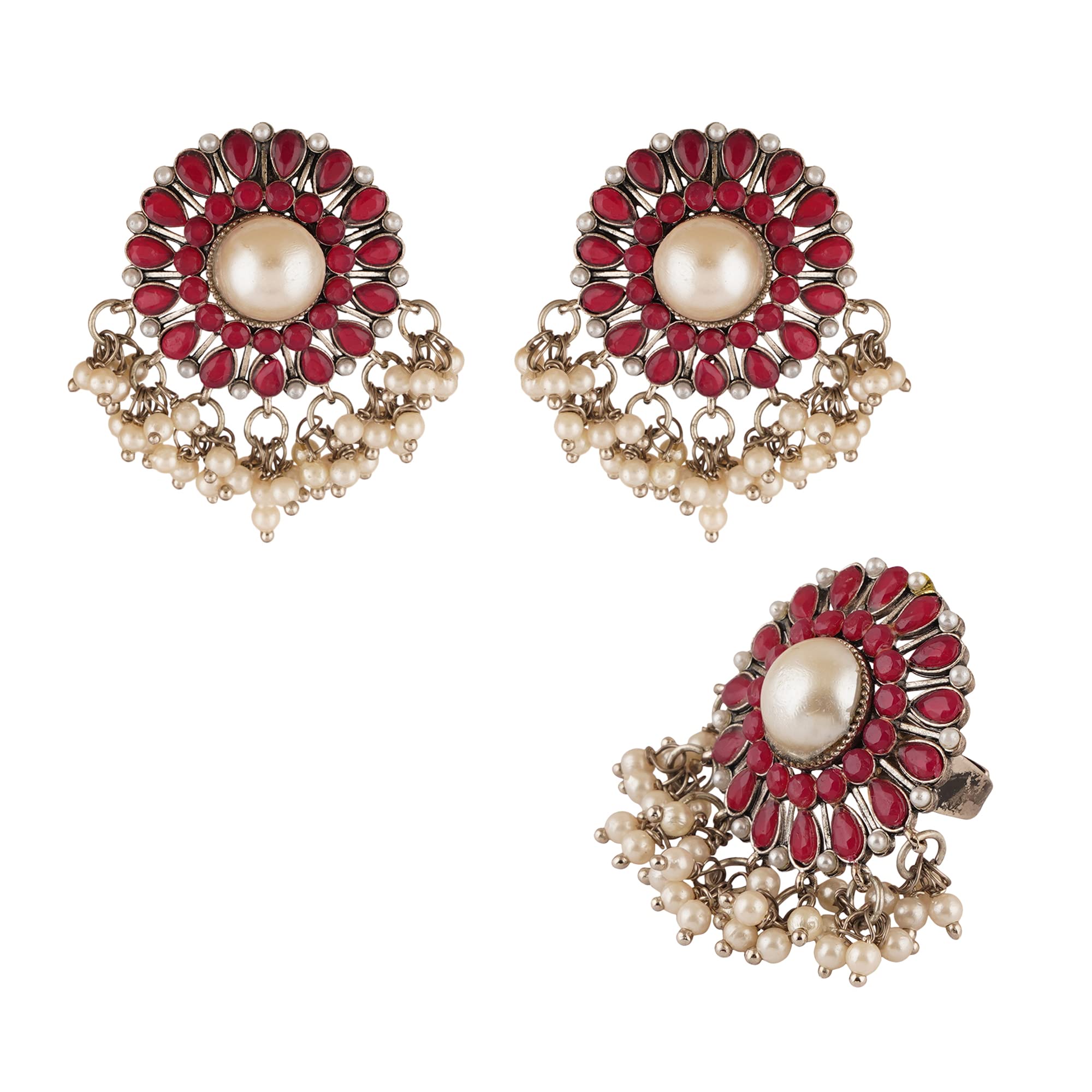 See full amazon price history chart for Shreyadzines German Silver Oxidized Unique Big Studs Earrings Adjustable Finger Ring Combo Jewelry Jewellery for Women & Girls (Ruby Pink1) Shreyadzines German Silver Oxidized Unique Big Studs Earrings Adjustable Finger Ring Combo Jewelry Jewellery for Women & Girls (Ruby Pink1) (B09XQS9TWN) Amazon Price History, Amazon Price Tracker