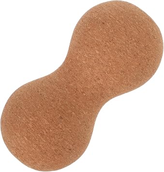 Beaupretty Cork Wood Peanut Shaped Double Mobility Massage Ball for Neck Back Legs Shoulders Natural Material Self Massage Tool for Adults