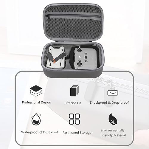 Vista 5 de Bolsa de almacenamiento para Mini4 -Mini 4 Pro Drone Case Hard Shell Travel Controller 2/DJI RC 2/DJI RC-N2 Remote Controller & Accesorios DJI Mini