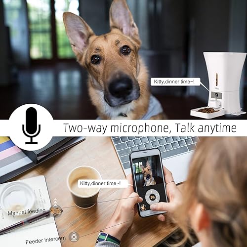 Miniatura 6 de 12L 5G WiFi Alimentador automático para perros de raza grande y alimentadores automáticos para gatos 1080P Full HD Pet Camera Treat Dispensador