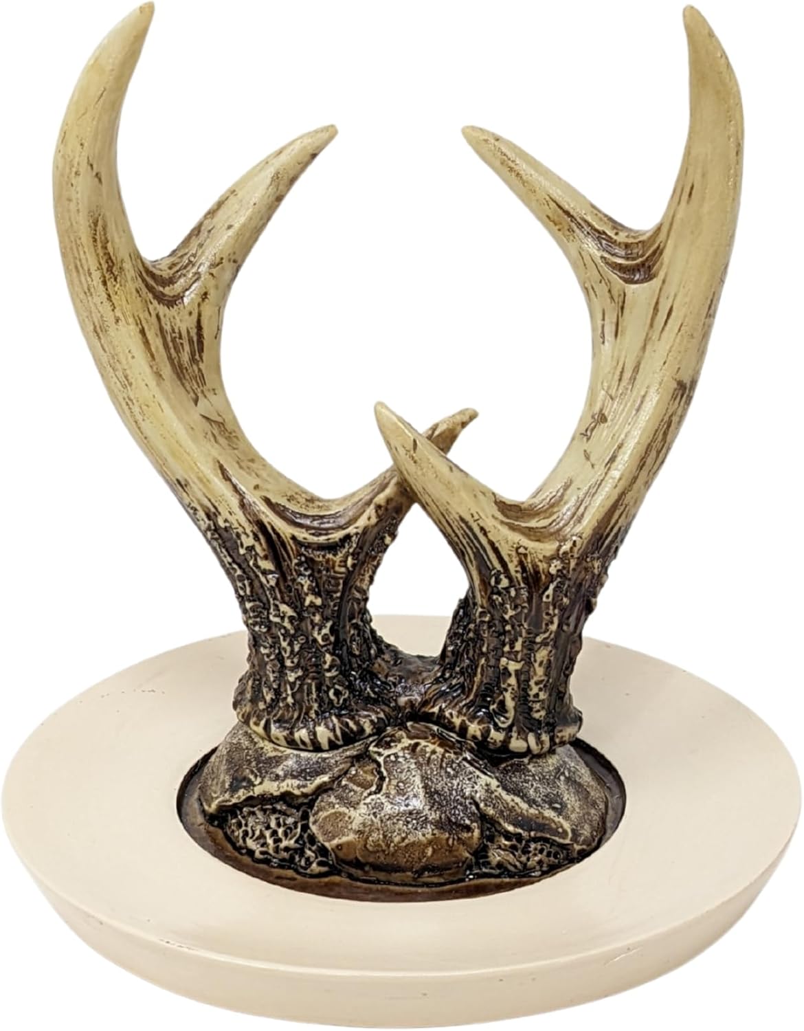 BestGiftEver Antler Jewelry Stand Organizer, Faux Deer Horn Necklace Holder and Ring Dish Tray, Rustic Resin Jewelry Tree for Vanity Dresser & Nightstand, Unique Nature Inspired Gift for Women