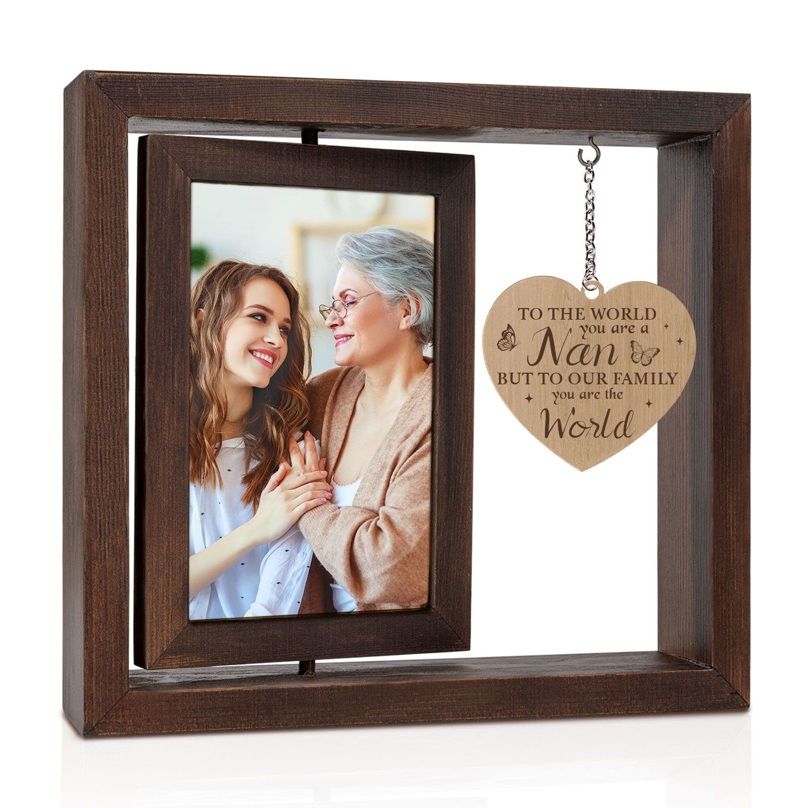 Niyewsor For Nan Nan Gifts, 4X6 Rotating Picture Frame Gifts Nana Nanny Gift From Grandchildren, Birthday Thanksgiving Christmas Mothers Day Presents For Grandma, Nana, Nanny