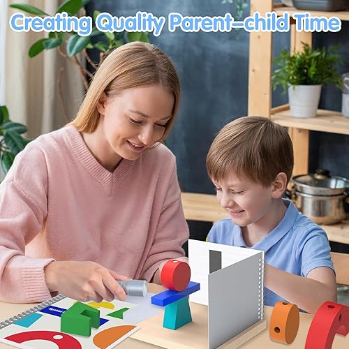 Miniatura 4 de Bloques de construcción de madera con espacio de proyección estéreo 3D, juguetes para niños y niñas de 4 a 6 años, mejoran el pensamiento espacial