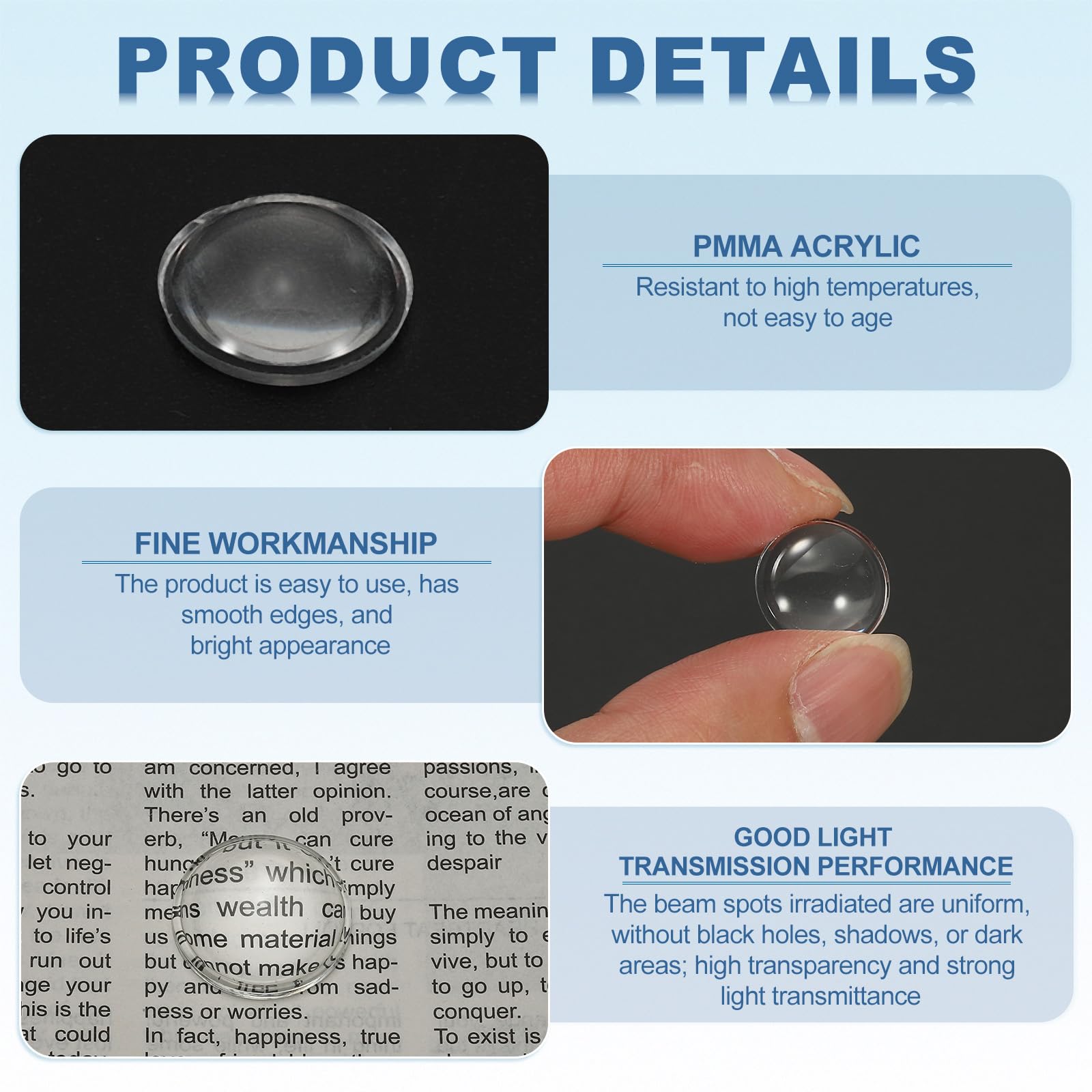 PATIKIL Diameter 12.5mm Flat Convex Lens - Image 3