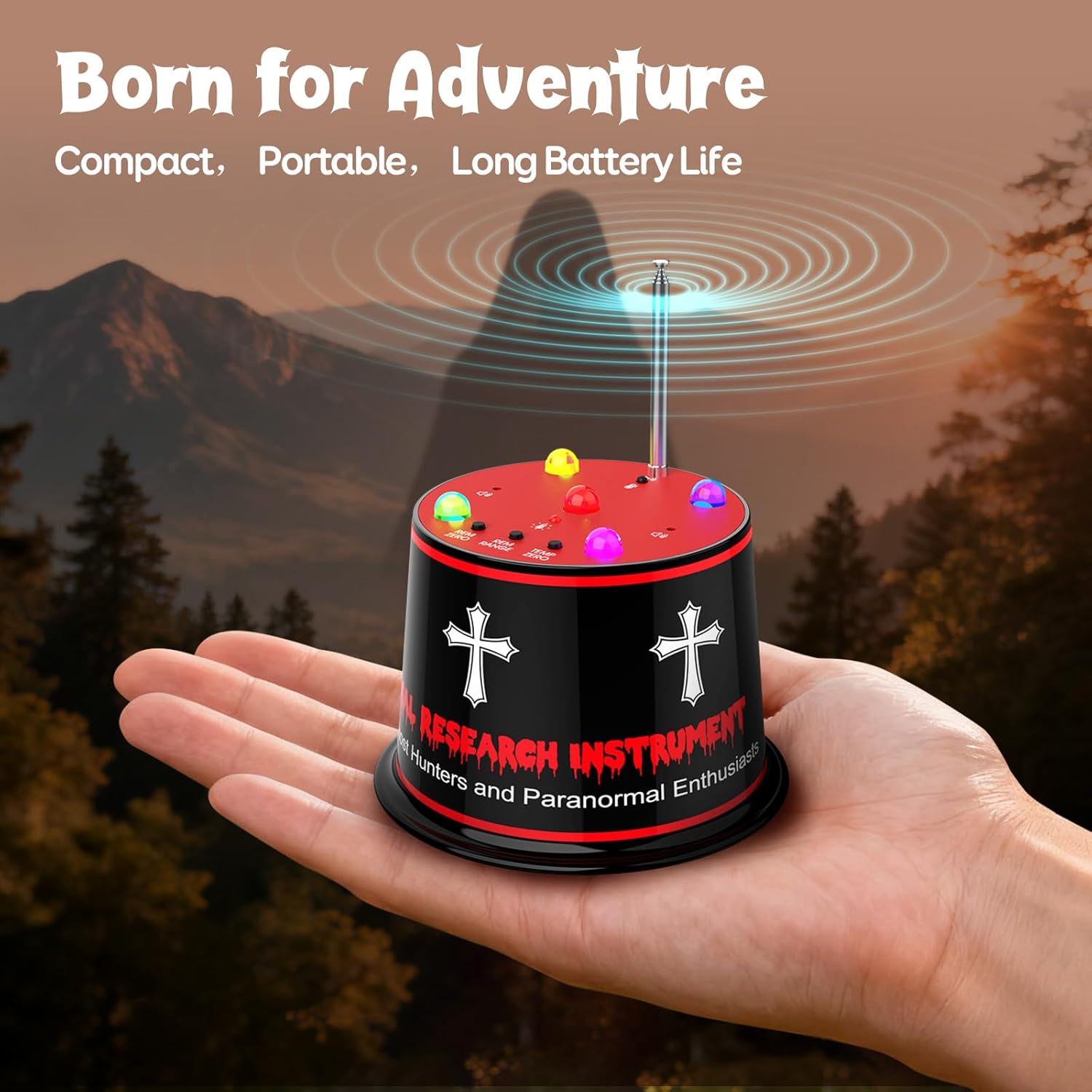 Ghost Hunting Equipment Kit – Advanced EMF & Cold Spot Detector for Paranormal Investigation, High-Sensitivity Auto-Calibrated Detector with Temperature Sensor, 9V Battery Included