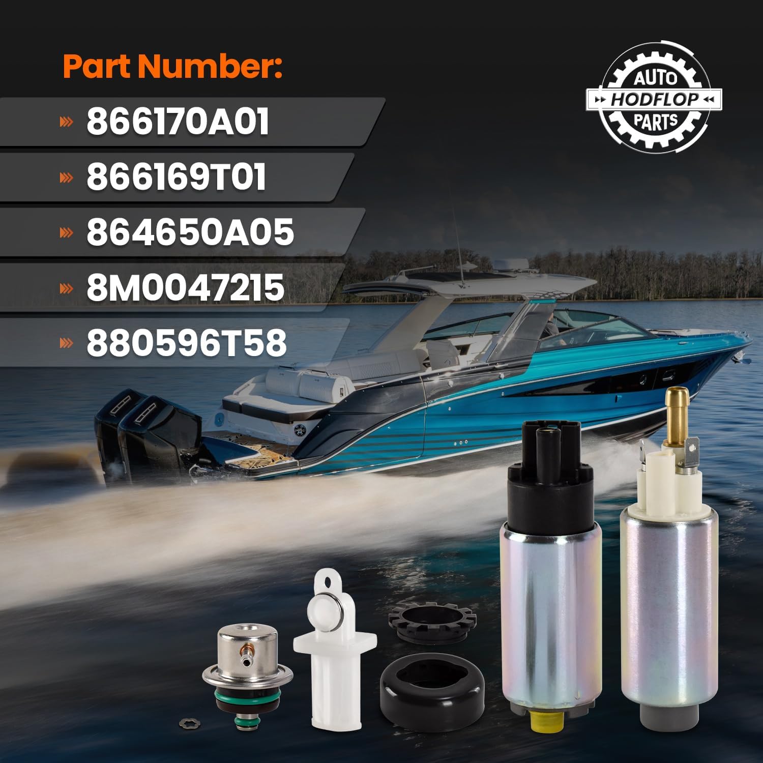 866170A01 866169T01 Dual High and Low Lift Pressure Fuel Pump Compatible with Mercury Mercruiser 305 350 377 496 5.0L 5.7L 6.2L 8.1L Engines 1984-2020 864650A05, 8M0047215, 880596T58, 30810049T