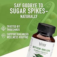 Vista 2 de bixa BOTANICAL Extracto de melón amargo Karela Momordica Charantia 450 mg cápsulas vegitarianas Sin gluten, sin OMG, esterlizado al vapor