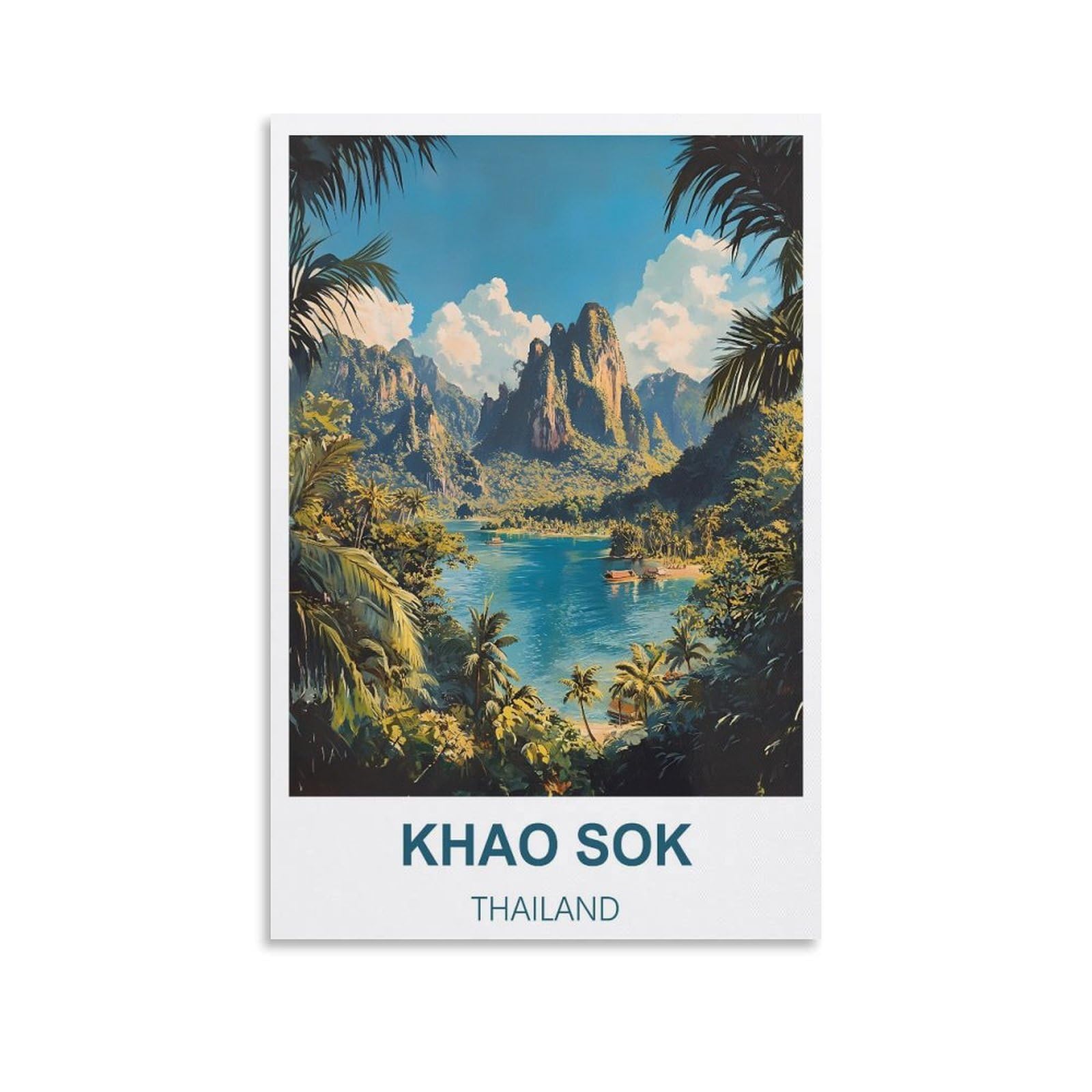 Hsayyiii Unframe-Style Khao Sok Thailand Vintage Travel Posters 08X12inch(20X30cm) Canvas Art Poster And Wall Art Picture Print Bedroom Decor