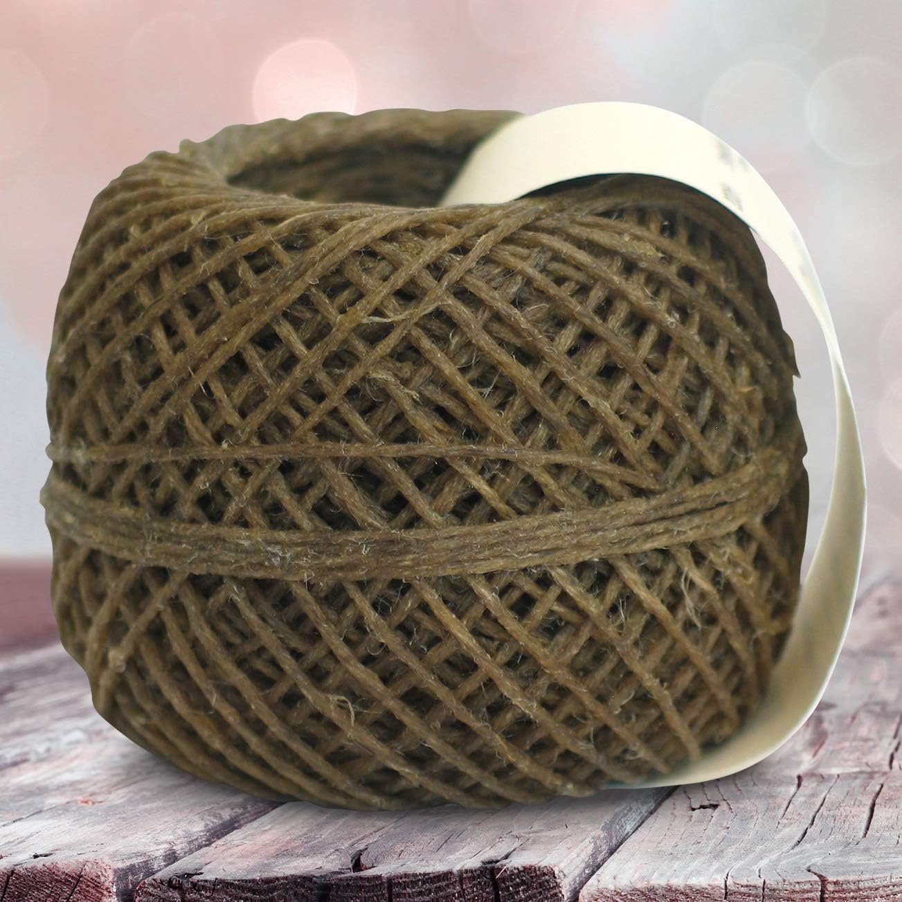 100% Organic Hemp Wick with Natural Beeswax Coating, Twisted Bee (100ft x Thick (~2 mm))