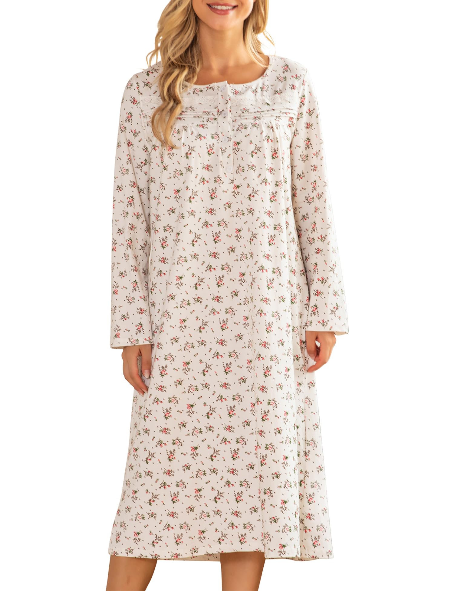 long sleeve house dress for elderly Long Sleeve House Dress