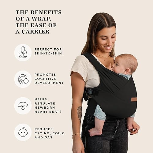 Miniatura 2 de Moby Portabebés de fácil envoltura para recién nacidos y niños pequeños, diseño ligero y manos libres para mamá y papá, ajustable para todo tipo de