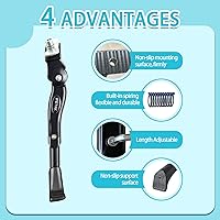 Vista 4 de Kickstand para niños bicicleta para 16, 18, 20 pulgadas, ajustable, plegable, montaje central, bicicletas para niños, aleación de aluminio negro