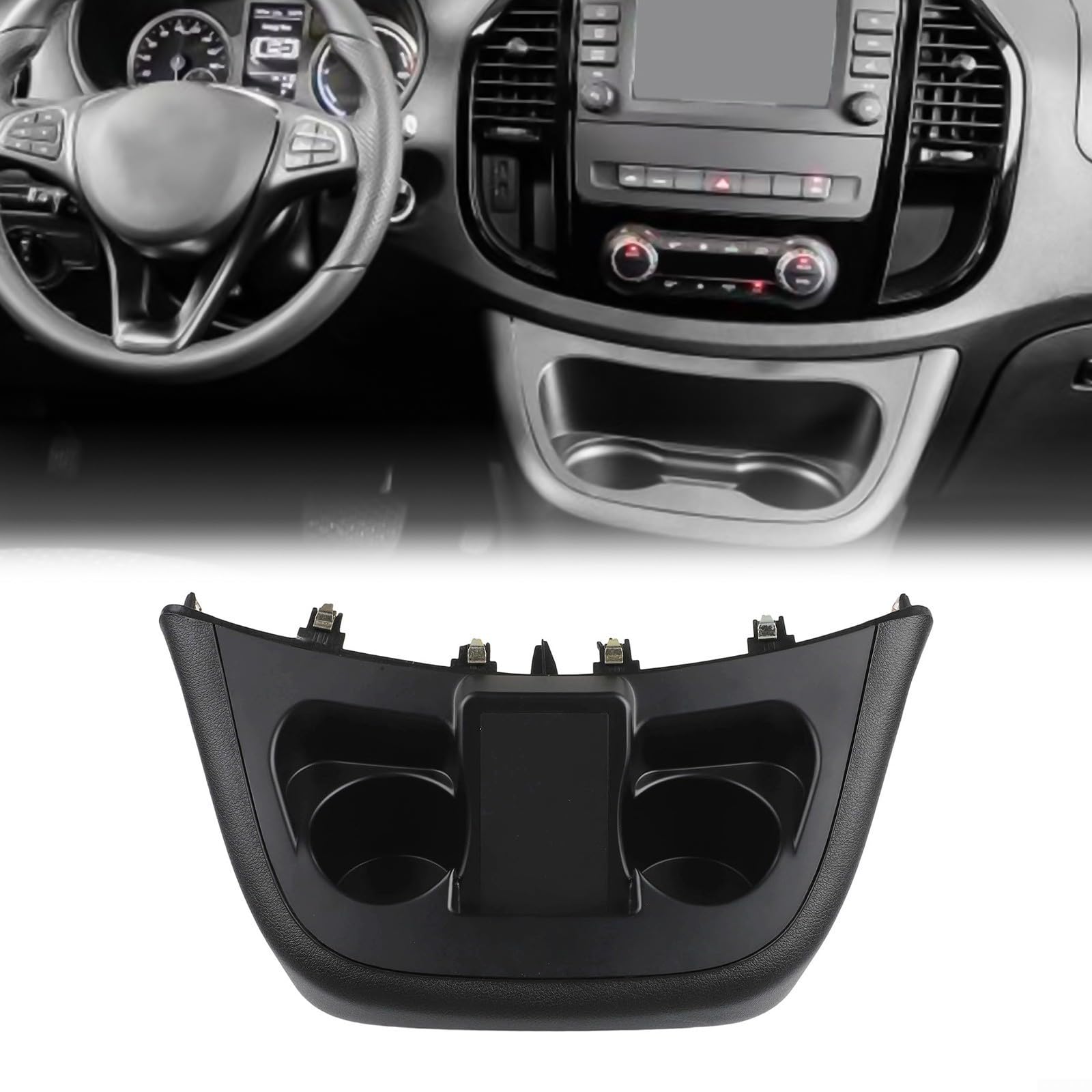 Getränkehalter Abdeckung Für Mercedes-Benz Vito Für Metris W447 2016-2023, Becherhalter Konsole Für Armaturenbrett Mittelkonsole, Ersatzteil Aus ABS Kunststoff In Schwarz