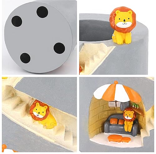 Vista 18 de Segreto - Macetas creativas para plantas suculentas, contenedor de pinceles, decorativas para escritorio, jardín, sala Familia de fuentes Hedgehog