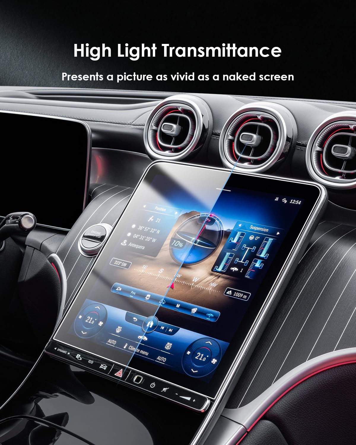 Protector de Pantalla de Navegación de 11,9 Pulgadas para Mer cedes Ben z Clase C W206 GLC X254 2021-2025 2026, Protector de Pantalla de Vidrio Templado para Accesorios Mer-cedes — view 5