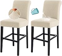 Vista 11 de H.VERSAILTEX Funda elástica 100% impermeable para taburete de bar, funda para silla de pub, funda para taburete de mostrador, para comedor