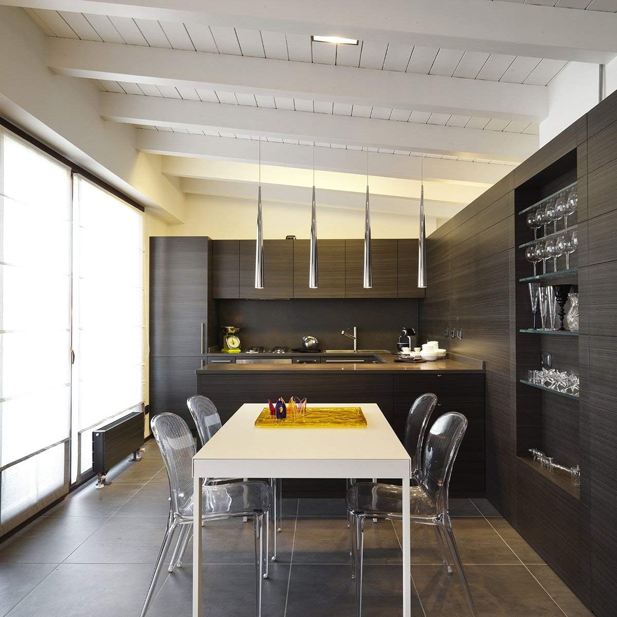 Rеvіеw Dіѕсоunt Eurofase 20446-017 Sliver Hand Crafted Metal Cone Mini Pendant Light, 1-Light 50 Watt, 36H x 3Dia, Chrome