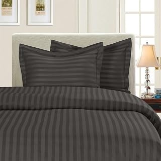 Elegant Comfort Luxury 3-Piece Striped Duvet Set Grey