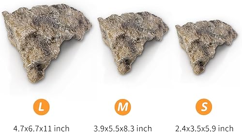 Miniatura 3 de Reptile Rock Reptil Ocultar Cueva Escondite Terrario Habitat Decoración Adorno Refugio Refugio para Serpiente, Geckos, Lagartos, Tortuga, Ranas,