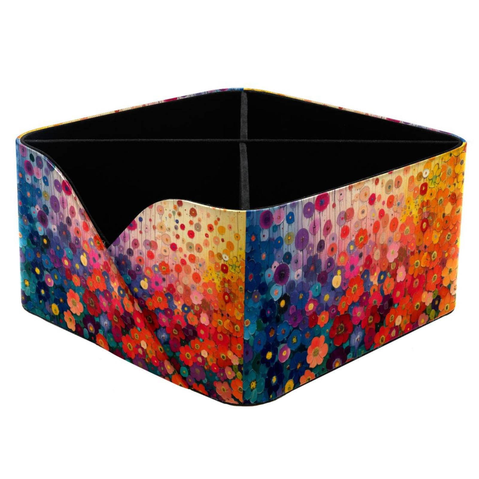 Porte-stylo arc-en-ciel rectangulaire à compartiments multiples pour bureau