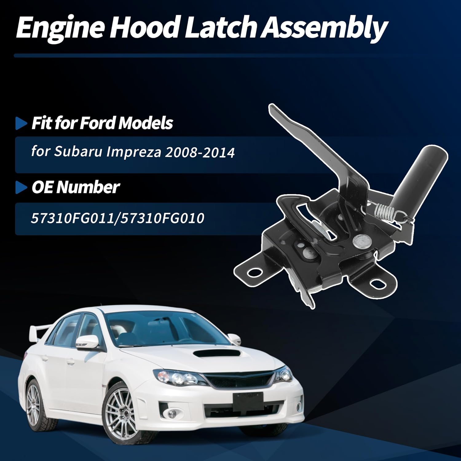 Car Hood Latch Assembly for Subaru Impreza 2008 2009 2010 2011 2012 2013 2014 Engine Hood Latch Lock Release No.57310FG011/57310FG010