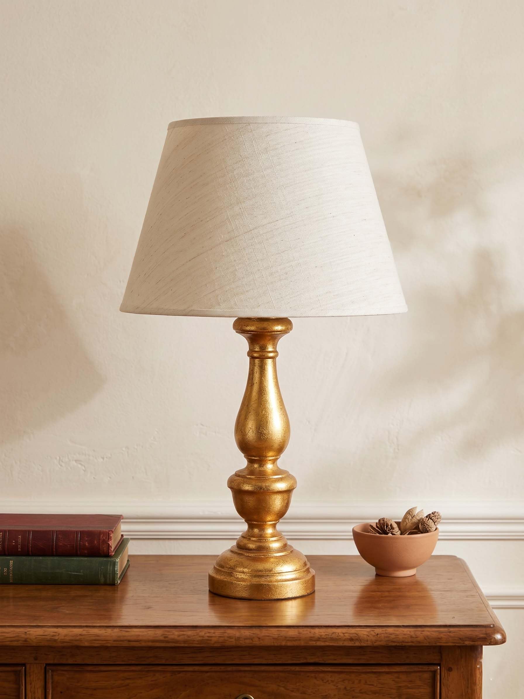 Generico Lume classico in legno foglia oro 1 luce Esse 16/bg per camera da letto, soggiorno, camera, salone, foglia oro