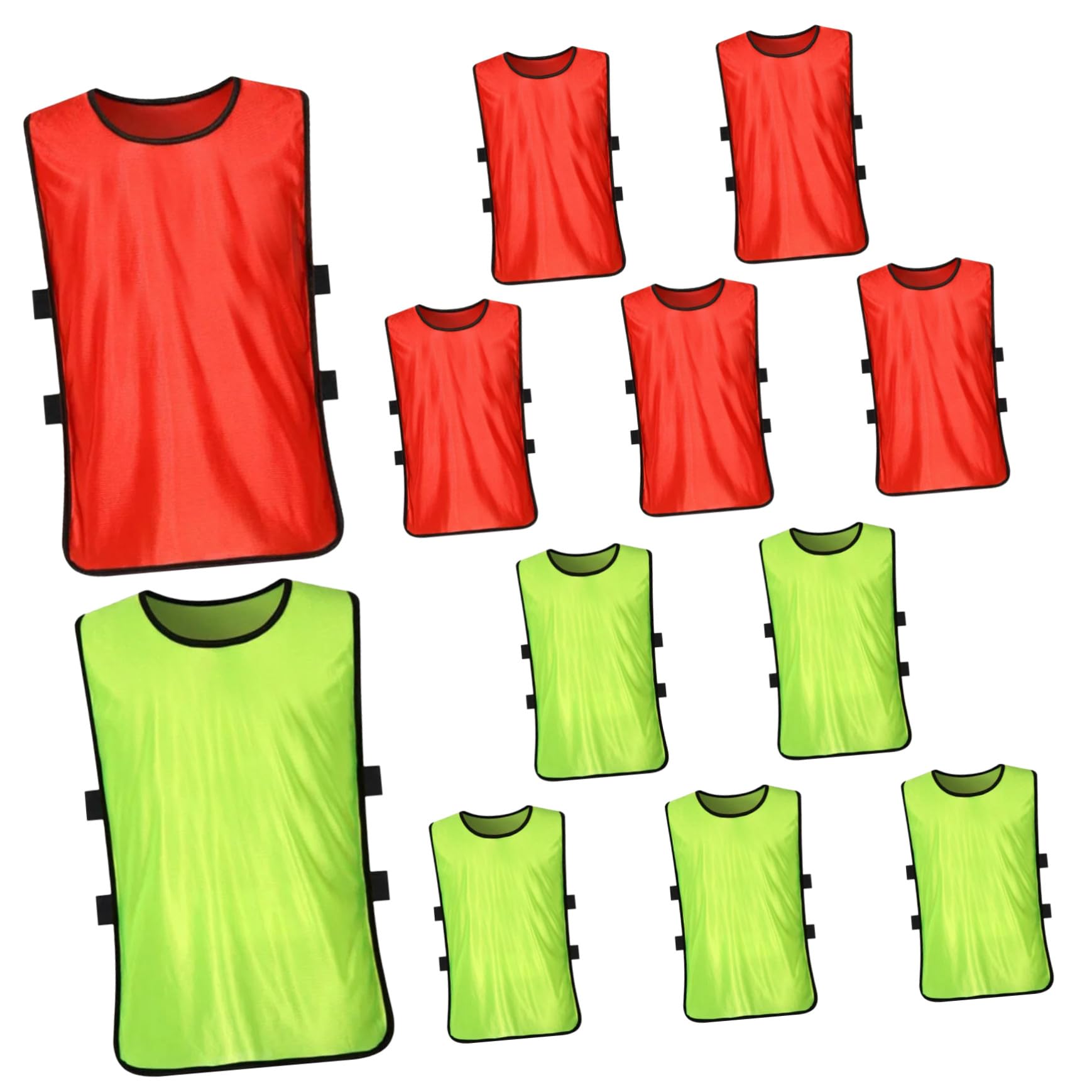 Teiliges Trainingsleibchen und Erwachsene Atmungsaktive Polyester Fußball Basketballweste Leichte Sommer-meshwesten in Fluoreszierend Grün und Hellblau S