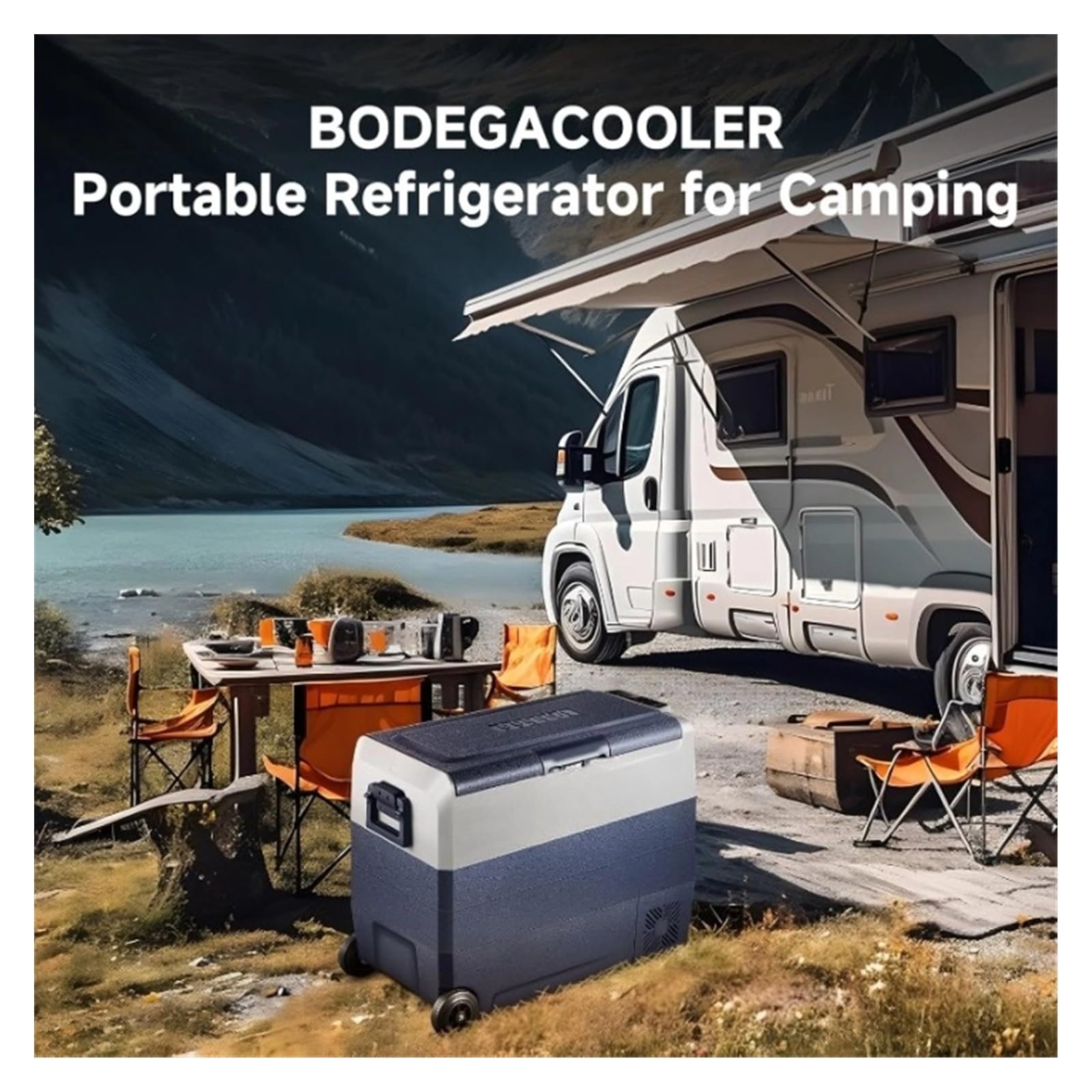 Refrigerador portátil de 12 voltios con congelador, refrigerador for Auto con Control de Doble Zona y aplicación, 64 Cuartos (60 L), compresor eléctrico for autocaravanas (4-68 ℉)