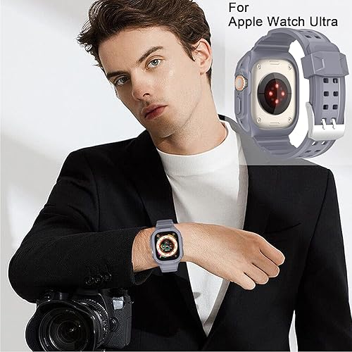 Miniatura 10 de Cyitio Correa para Apple Watch con funda, TPU resistente para reloj inteligente, funda protectora para hombres y mujeres, correa deportiva para