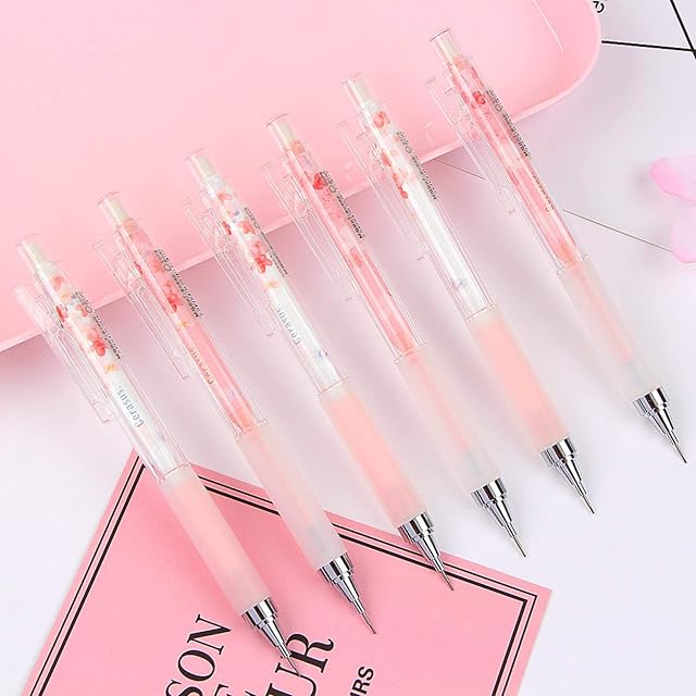 0.5mm Japan Lovely Cherry Blossoms Automatic Pencil Kawaii Plastic Mechanical Pencils For Kids Gifts Student Supplies Stationery