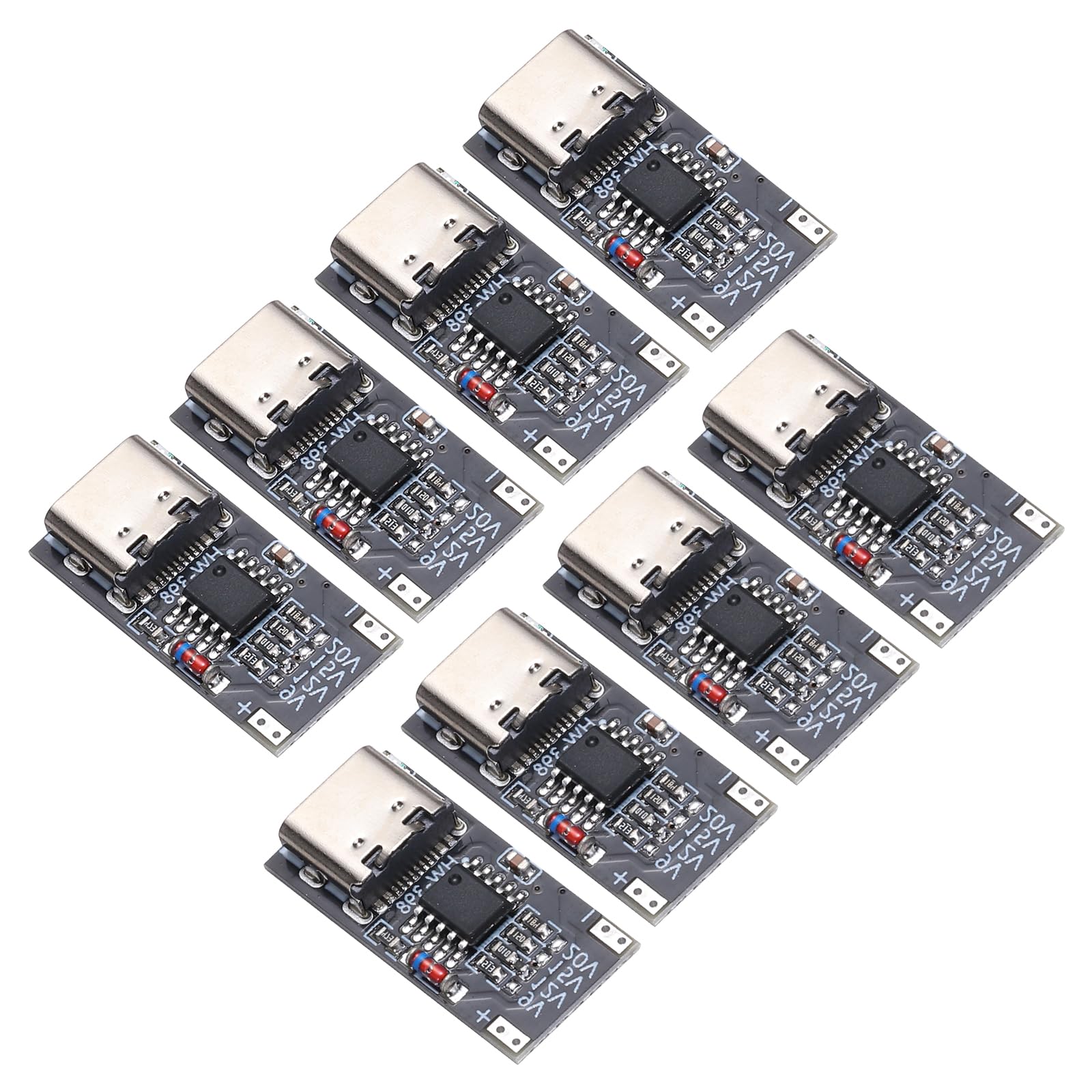 MECCANIXITY 8 Pack Type-C USB-C PD2.0/3.0 to DC PD Protocol Fast Charge Trigger Multi-Voltage Selection Model Detector Bare Board Design for DIY Power Solutions